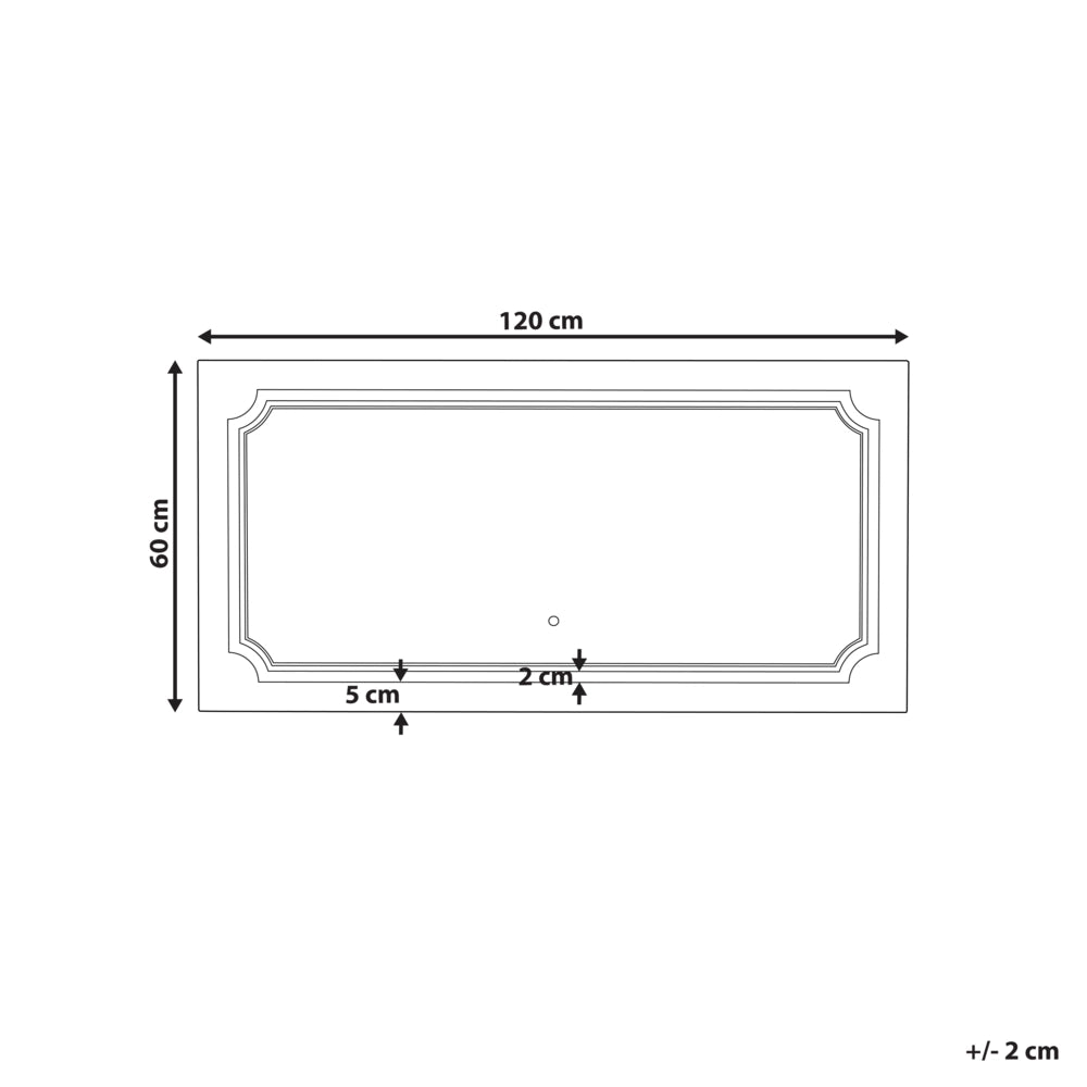 Specchio da muro rettangolare con LED 120 x 60 cm stile moderno contemporaneo bagno illuminazione