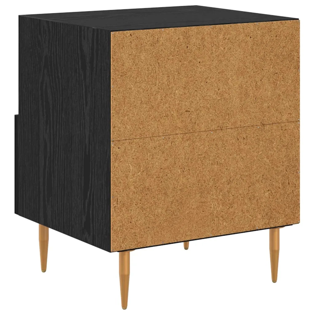 Comodino con cassetto Nero 40 x 35 x 47,5 cm Legno multistrato