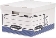 Scatola archivio con sistema FastFold, grande, FSC, confezione da 10, bianco/blu