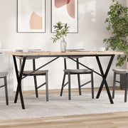 Tavolo da Pranzo Telaio a X 160x80x75,5 cm Legno Pino e Acciaio