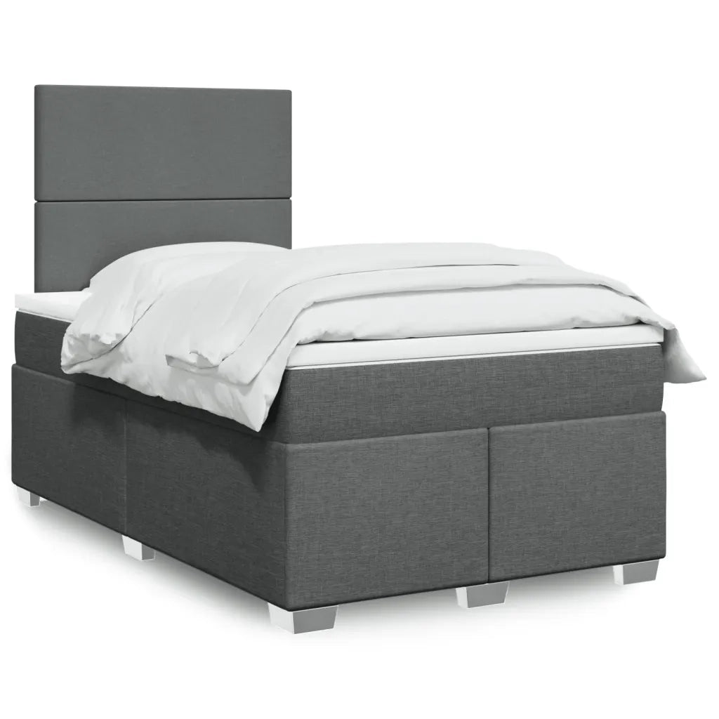 Giroletto a Molle con Materasso Grigio Scuro 120x190cm Tessuto