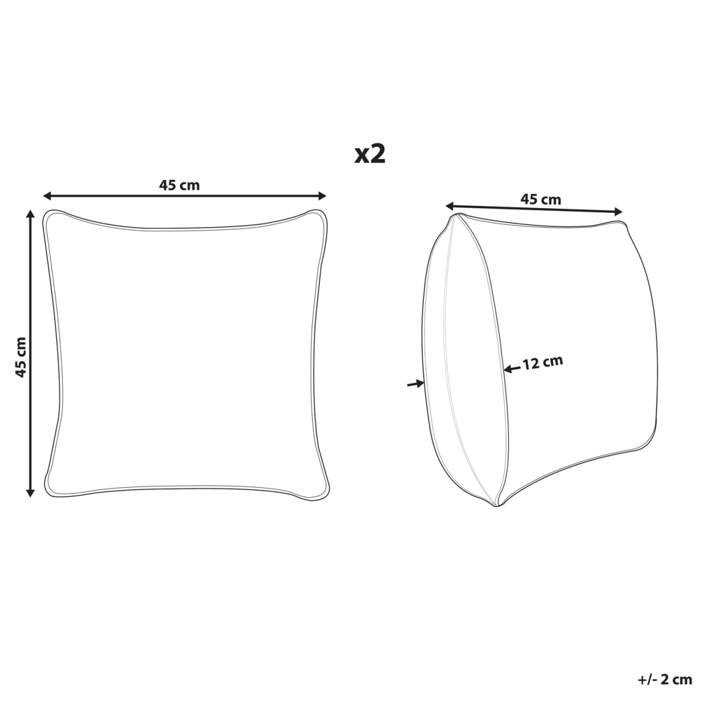 Set di 2 cuscini decorativi in cotone bianco 45 x 45 cm corpo femminile linea arte stampa cuscini sfoderabili chiusura con cerniera moderna