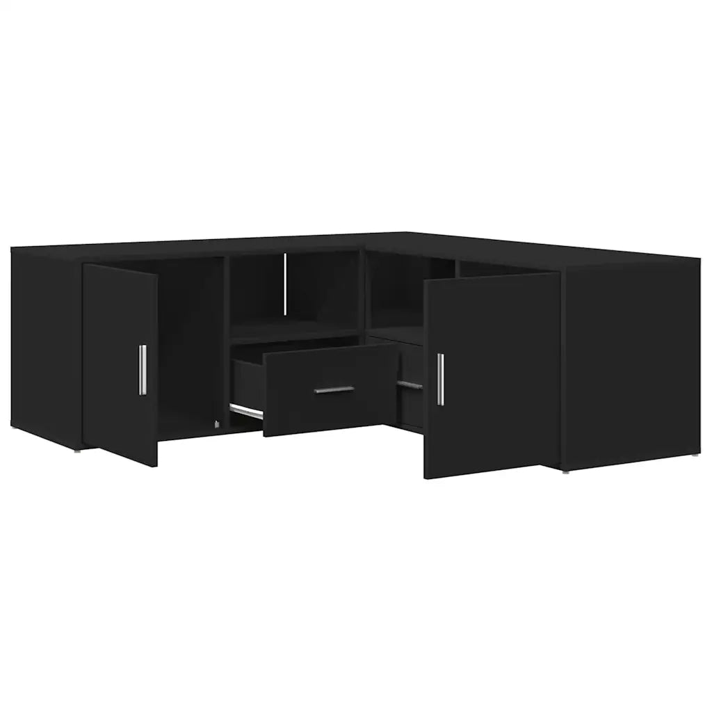 Mobile Angolare Nero 200x40x45 cm in Truciolato 3307829