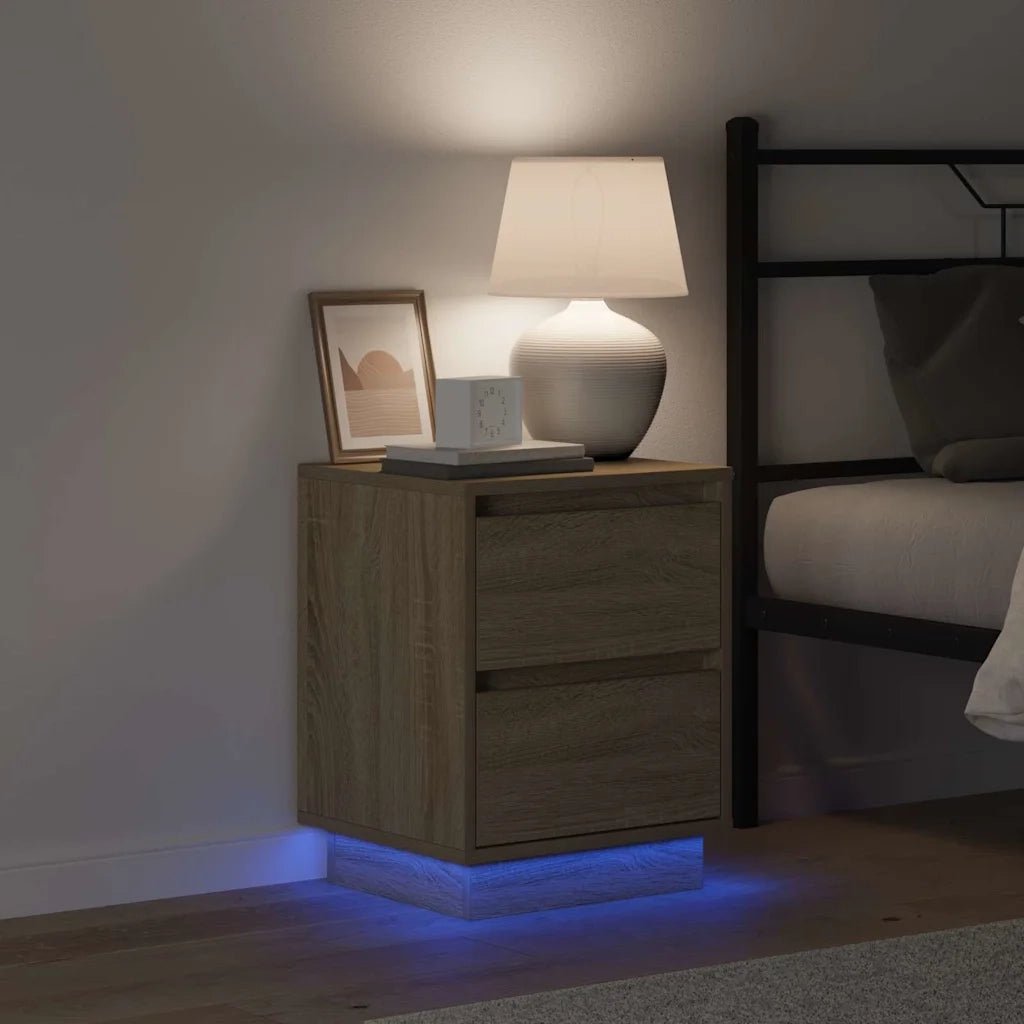 Comodino | Armadio da Notte | Mobiletto da notte con cassetto Rovere Sonoma 39 x 34,5 x 50 cm
