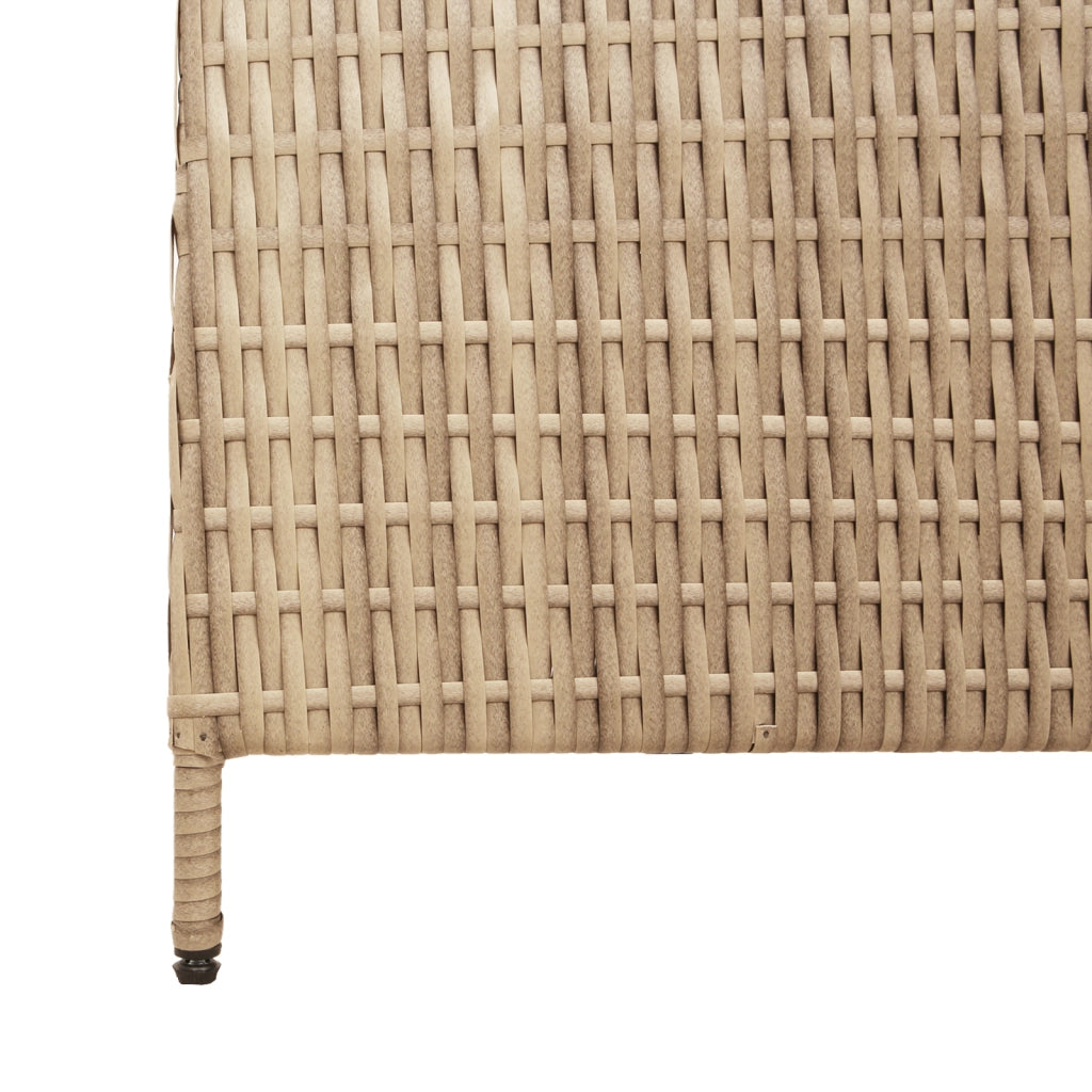 Paravento 5 Pannelli Pieghevole Beige 245x180 cm Poly Rattan