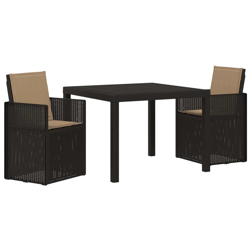 Set da Pranzo per Giardino 3 pcs Antracite e Tortora PP