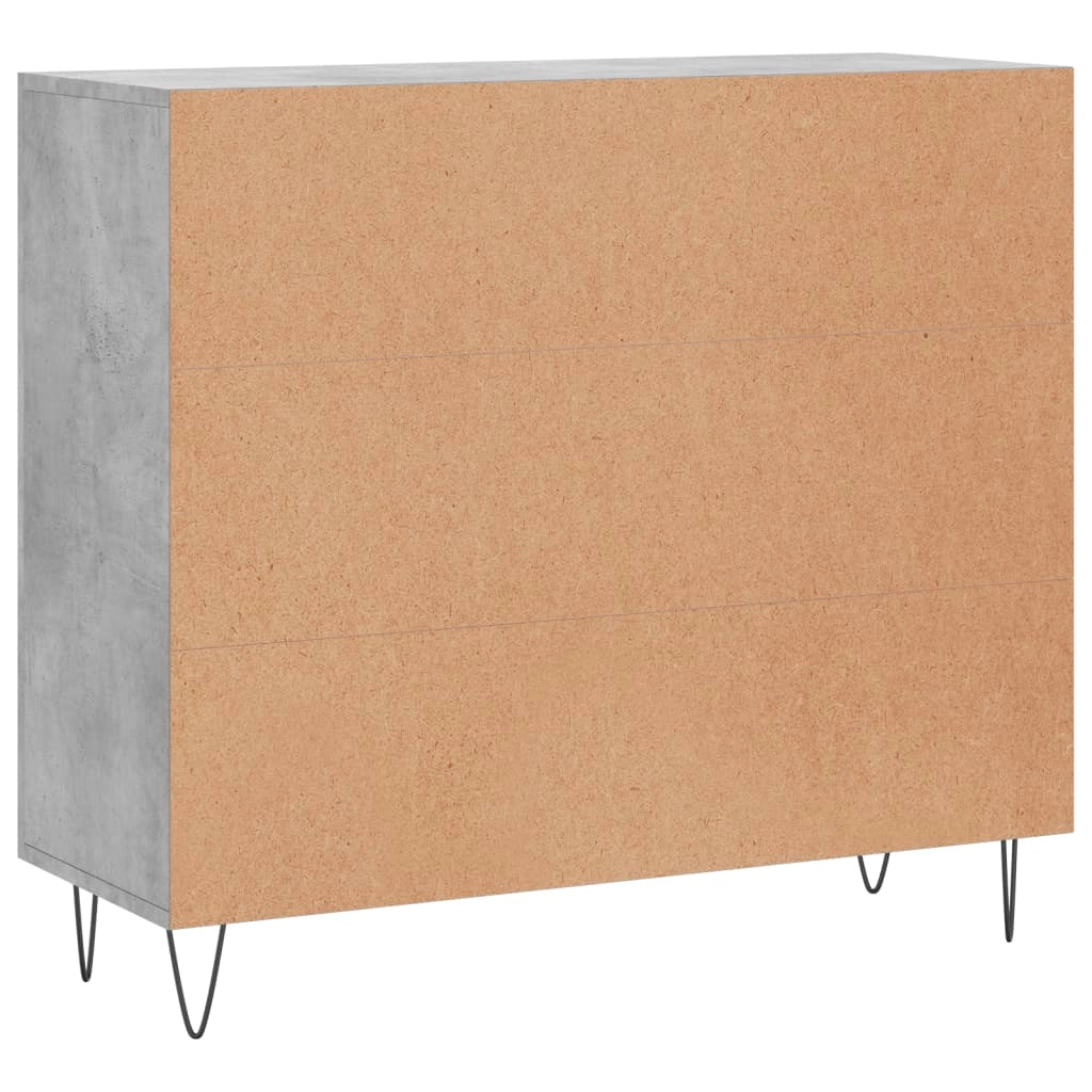 Buffet credenza cassettiera armadio mobile contenitore organizer per cucina soggiorno salotto 90 x 34 x 80 cm legno ingegnerizzato grigio 02_0032122