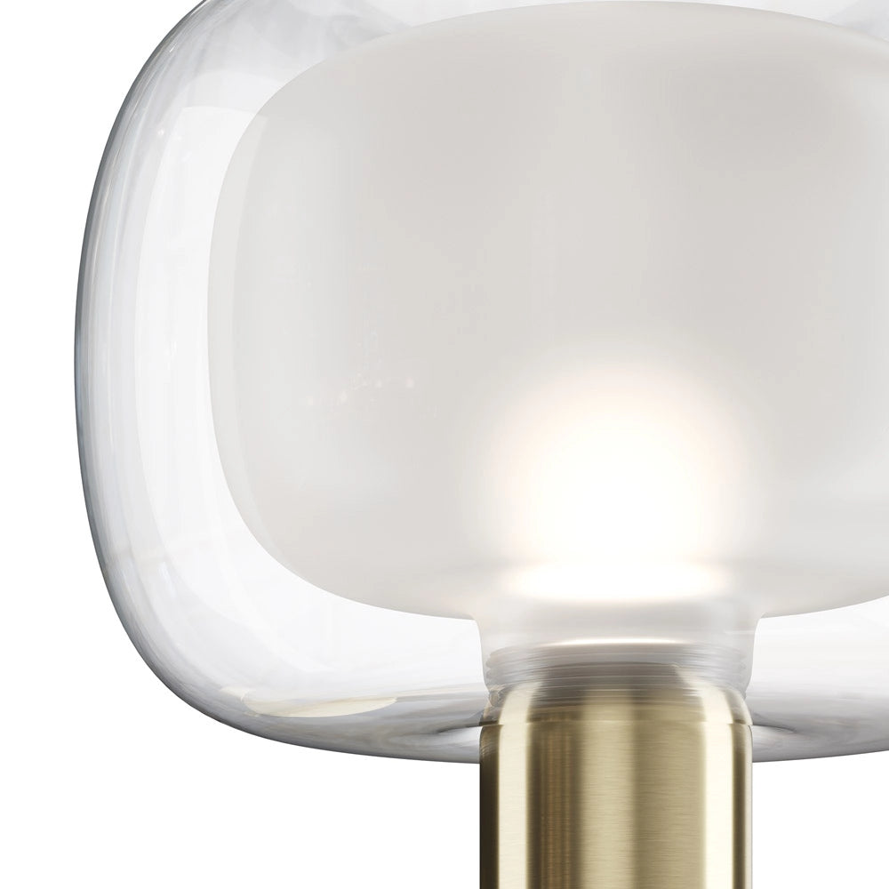 Applique Contemporanea Vision Alluminio Oro 1 Luce Diffusore Vetro Trasp