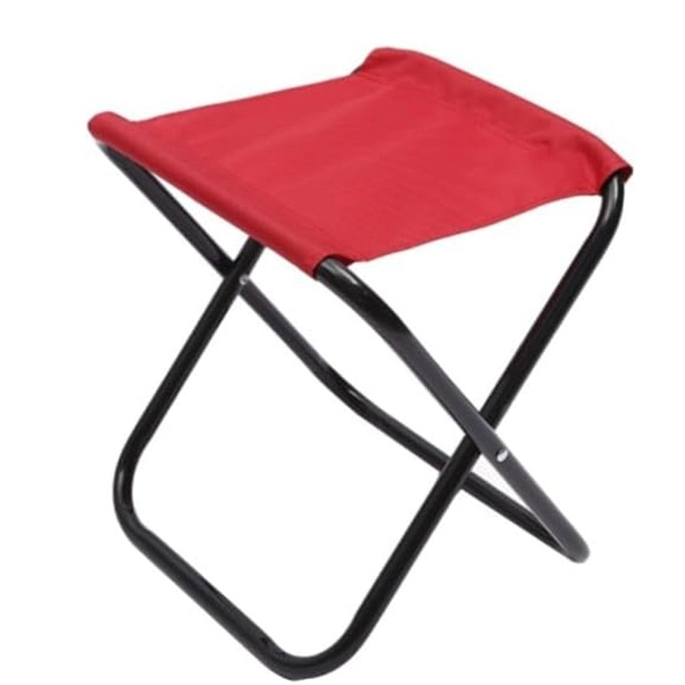 Trade Shop - Set 6pz Sgabello Camping Pesca Mini Sedia Spiaggia Pieghevole In Metallo Tessuto 020227 -
