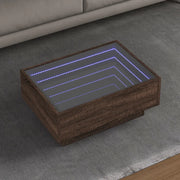 vidaXL Tavolino Salotto con LED Rovere Marrone 70x50x30 cm Multistrato