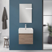 Mobiletto bagno sospeso 50 cm salvaspazio rovere 1 anta Kira