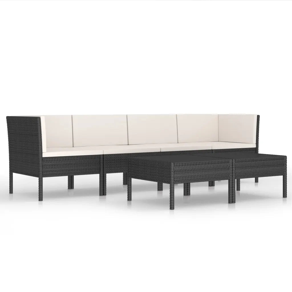 Set Divani da Giardino 9 pz con Cuscini in Polyrattan Nero cod mxl 37805