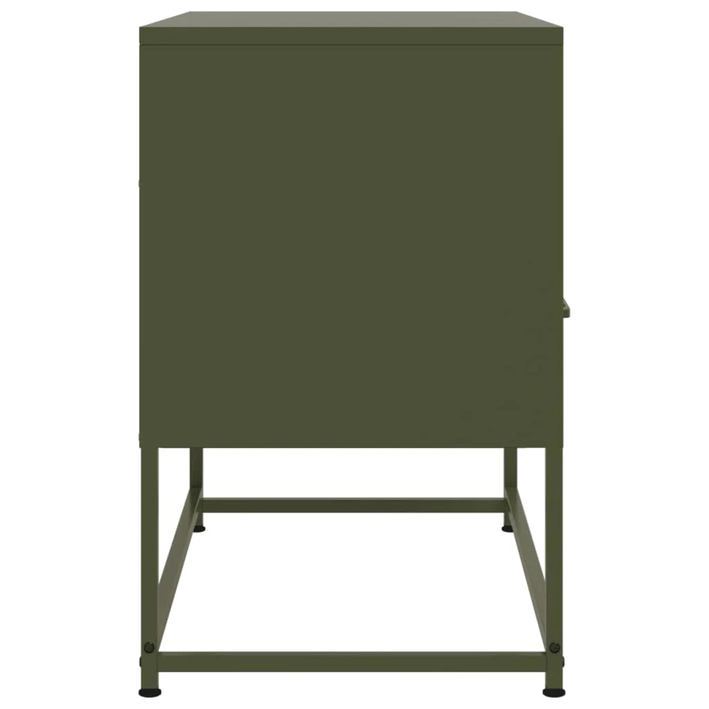 Mobile TV multimediale mensola TV credenza TV sala da pranzo soggiorno camera da letto verde oliva 68 x 39 x 60,5 cm acciaio verde 02_0028270