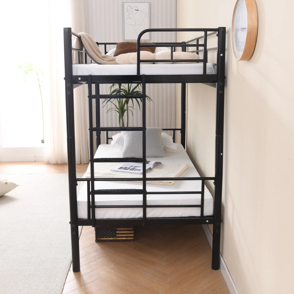 Etagenbett mit Sicherheitsgel?nder metallo nero 90x200 cm