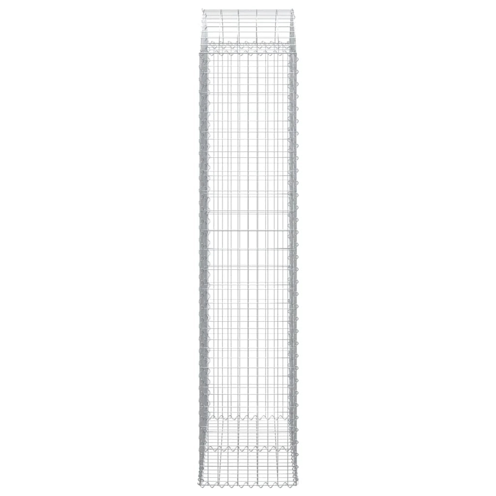 Cesto gabbione recinzione a gabbia muro di contenimento ad arco 100 x 50 x 220/240 cm ferro zincato argento 02_0039966