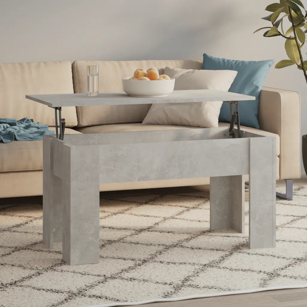 Tavolino Salotto Grigio Cemento 101x49x52 cm Legno Multistrato 809687