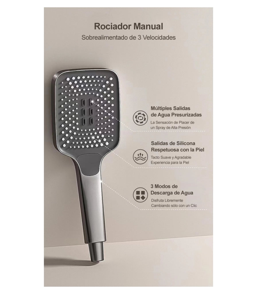 Colonna Doccia-Bagno Tomahawk LH-2366+KIT | Termostatica | Corpo Rame-Latto H59 | Barra Regolabile | Doccia a Mano