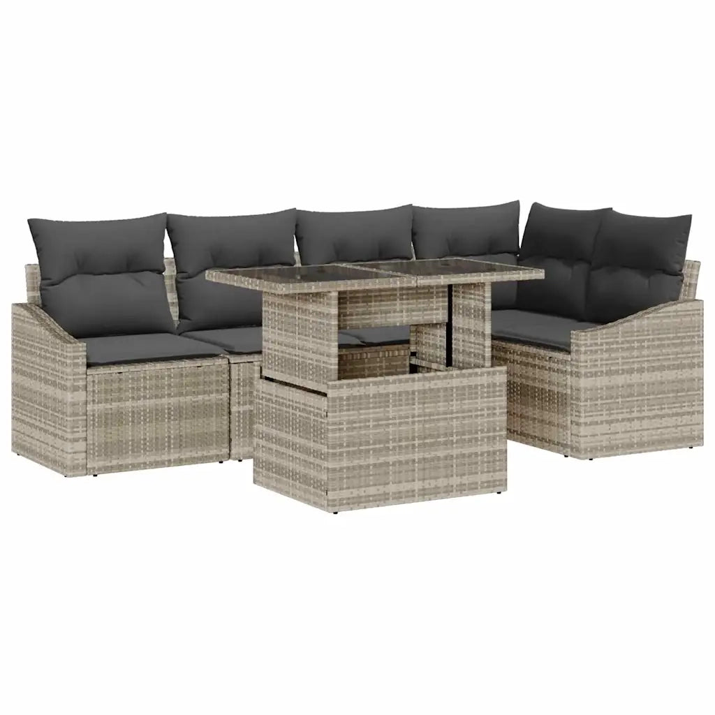 Set Divano da Giardino con cuscino 6 pcs Grigio chiaro 3349008