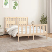 Giroletto con Testiera-Struttura Letto con testiera in Legno Massello di Pino 120x200 cm