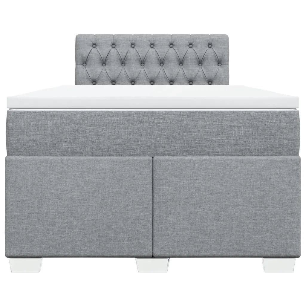 Giroletto a Molle con Materasso Grigio Chiaro 120x190cm Tessuto