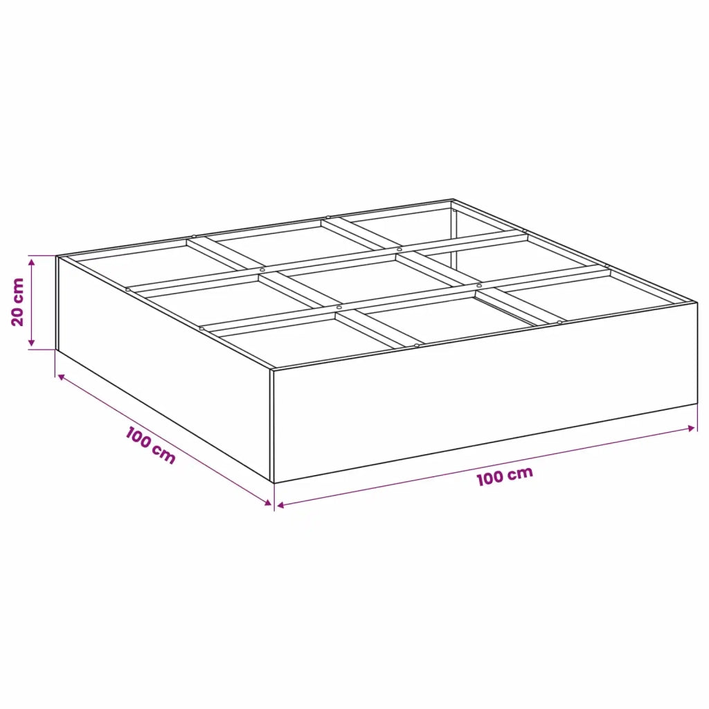 Vaso da giardino Argento 100 x 100 x 30 cm Acciaio Inox 8005747