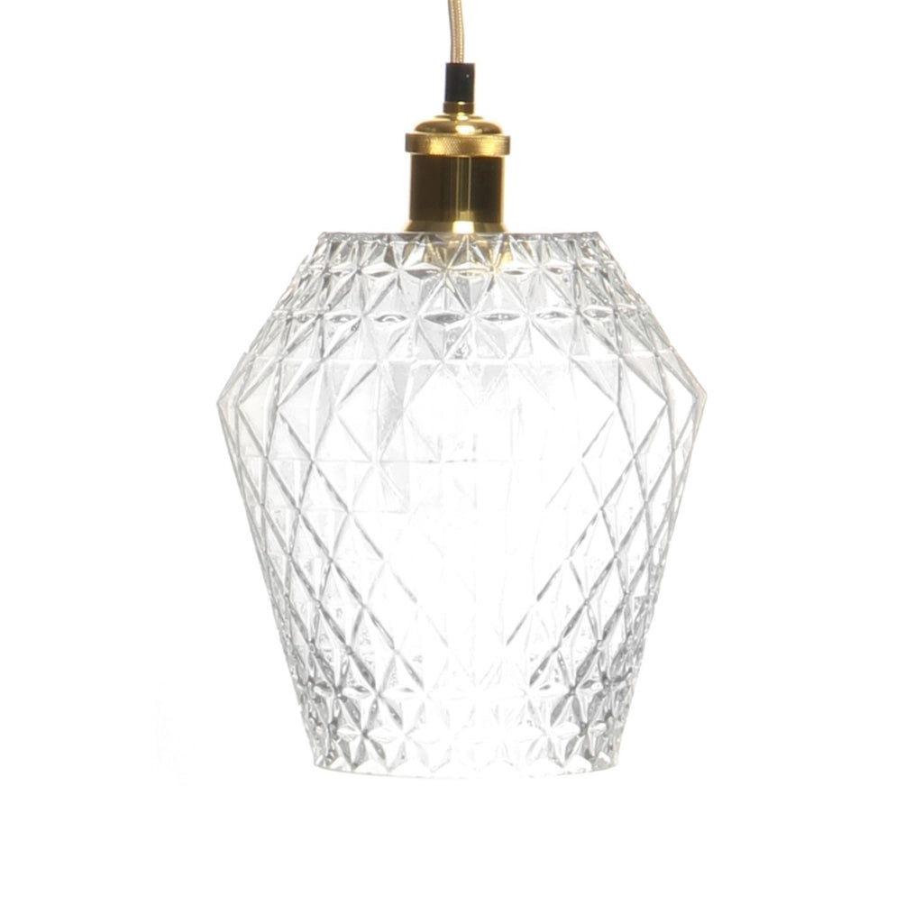 Lampada a sospensione Lea in vetro sfaccettato
