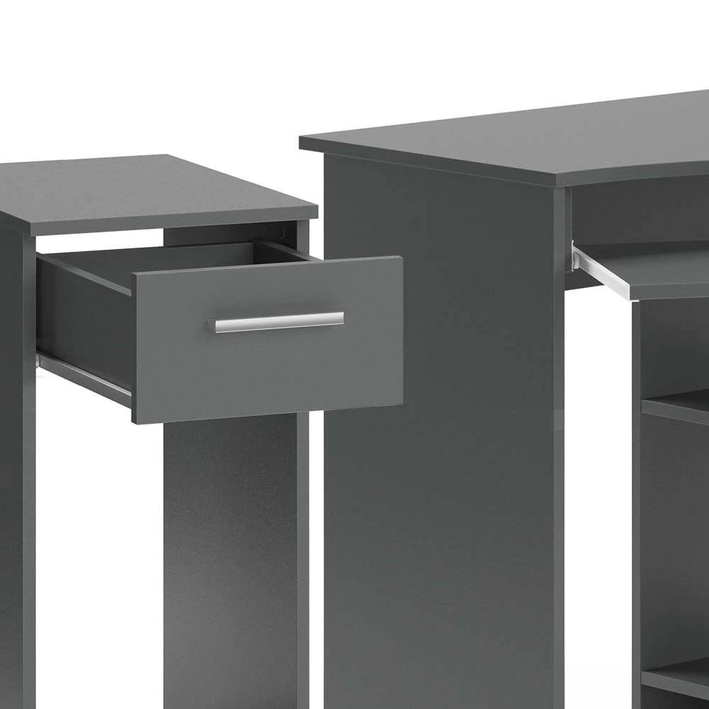Vicco Scrivania angolare Antracite 83 x 76 cm Set con armadio PC