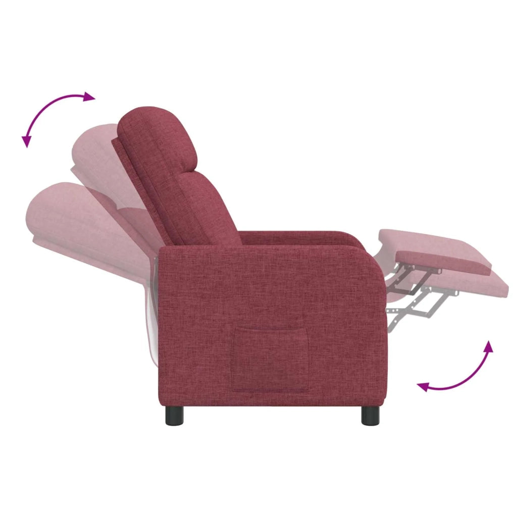 Divano Sedia-Poltrona Massaggiante Rosso Vino Tessuto 591529