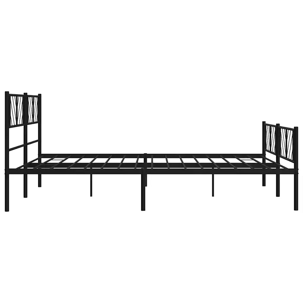 Giroletto con Testiera e Pediera Metallo Nero 193x203 cm
