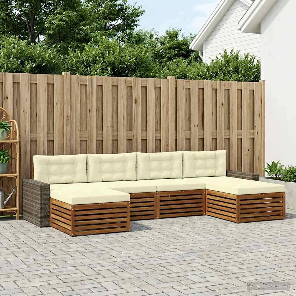 Set di divani da esterno 6 pz Legno di Acacia Massello 3383698