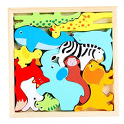 Trade Shop - Puzzle 3d A Incastro In Legno Forma Animali Per Bambini Gioco Da Tavolo Educativo 07935 -