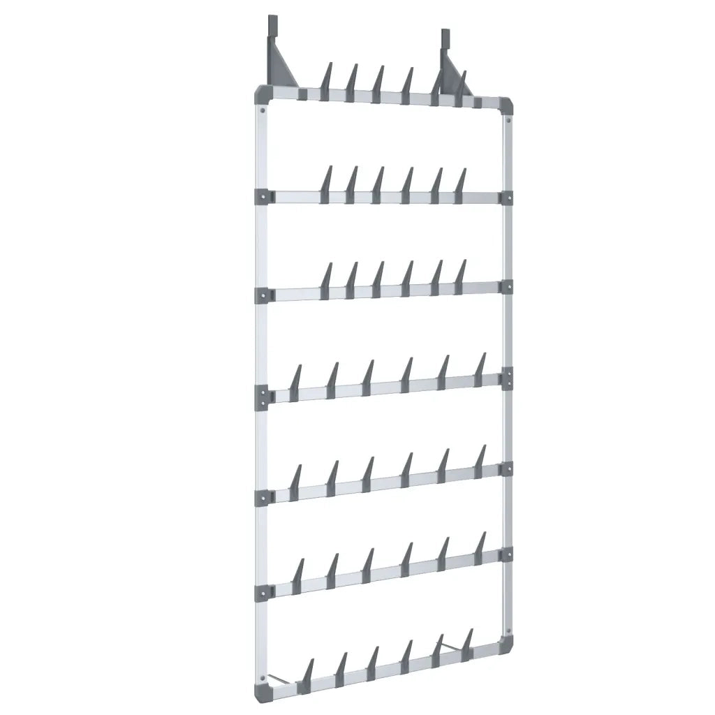 Scarpiera-Scaffale per scarpe Pensile Argento 66x13x139 cm