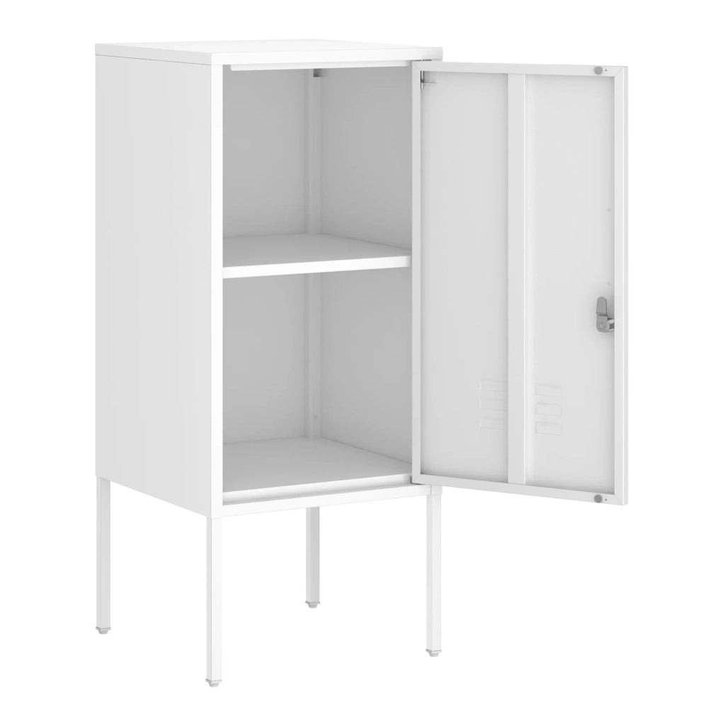 Comodino comodino cassettiera mobile contenitore con maniglia a sinistra acciaio 82 x 35 x 35 cm bianco 03_0011011