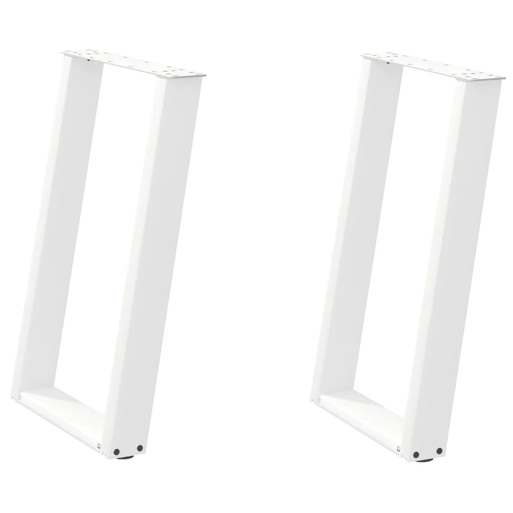 Gambe per tavolo da pranzo a forma di U 2 pz bianche 50x(72-73) cm in acciaio 4012785