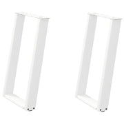 Gambe per tavolo da pranzo a forma di U 2 pz bianche 50x(72-73) cm in acciaio 4012785