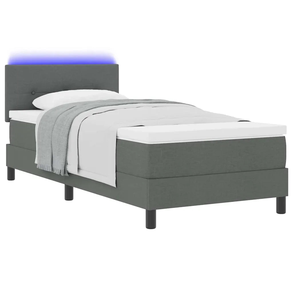 Letto a molle con materasso Grigio scuro 100 x 200 cm Tessuto 3342185