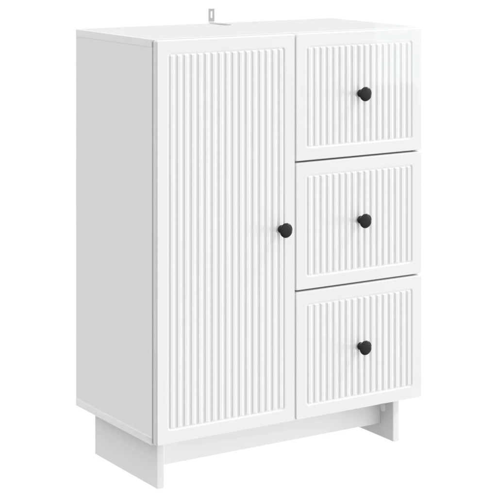 Credenza Bianco Lucido 66 x 34,5 x 90 cm Legno ingegnerizzato 893939