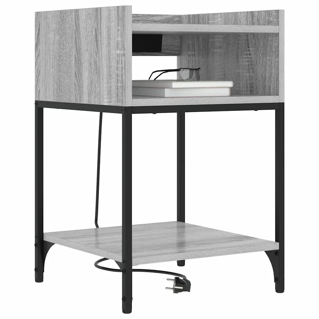 vidaXL Mobiletti da Notte 2 pcs Grigio sonoma 40 x 40 x 61 cm