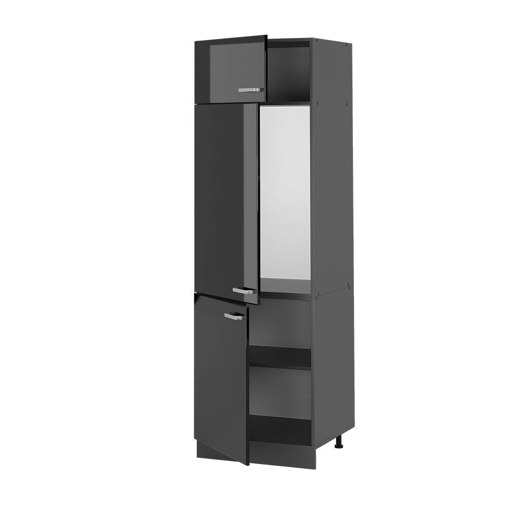 Vicco Armadio frigorifero Nero lucido 60 cm