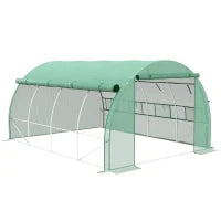 Serra a Tunnel con Finestre a Rete, Telaio in Metallo, 4x3x2m, Verde