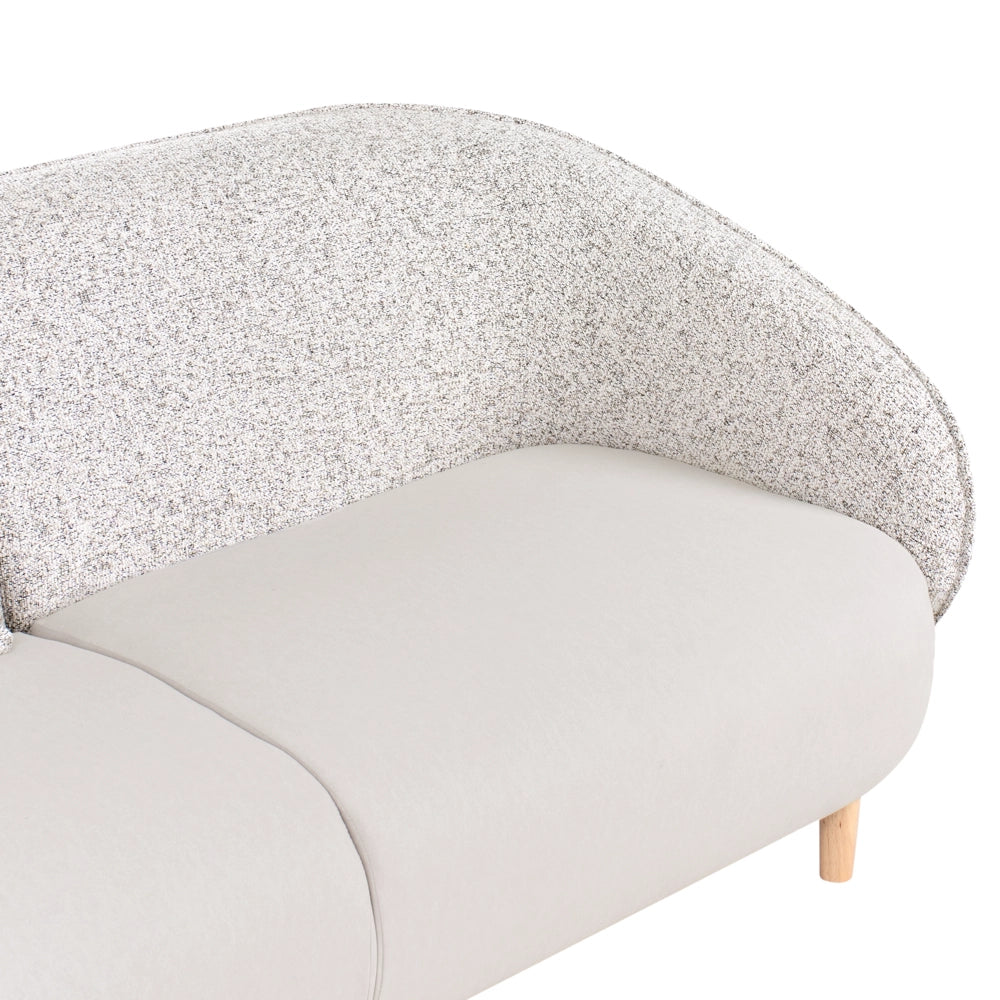 Divano a 3 posti Beige Chiaro Due Tessuti Tessuto Poliestere Morbido Design Curvo Stile Arte Decor Moderna