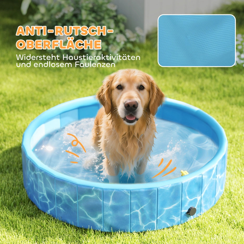 Piscina per Cani Pieghevole ¨C Zephmum ¨C Blu ?120x30 cm