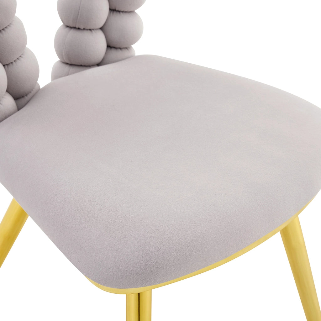 Sedie da Pranzo in Velluto con Schienale e Gambe in Metallo Dorato ¨C MINIMAL ¨C Set 2 Pezzi, Grigio