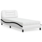 Letto con Materasso Hvar Nero e Bianco 90x200 cm in Similpelle 3208702