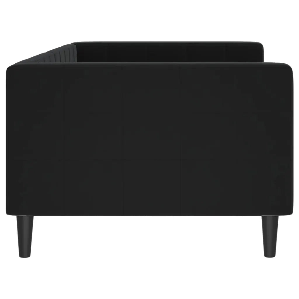 Letto da Giorno Nero 90x190 cm in Velluto