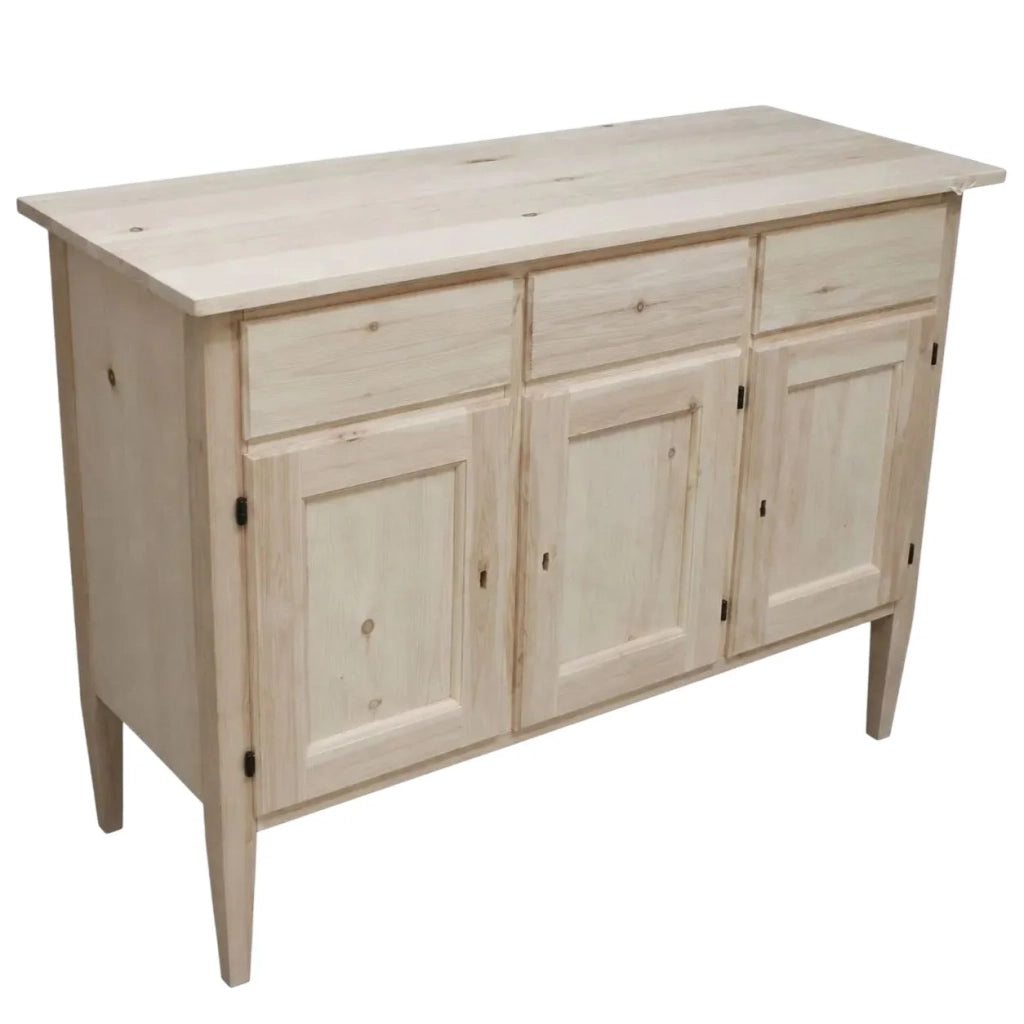Credenza 3 porte 3 cassetti legno grezzo 105x42x82 (963) - Mobili 2G