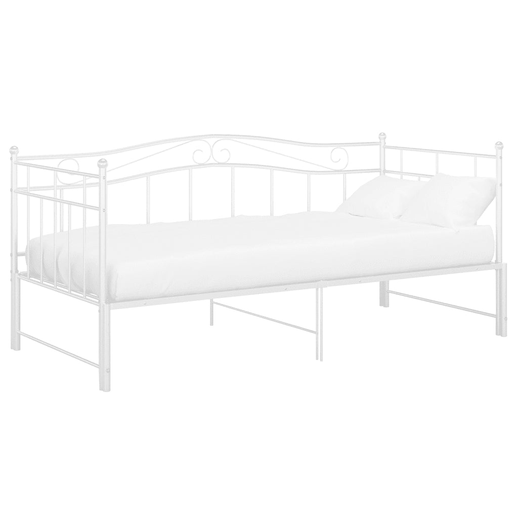 Telaio Divano Letto Estraibile Bianco in Metallo 90x200 cm 324783