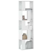 Libreria 5 Ripiani-Scaffale per Libri-Mobile di Stoccaggio Bianca 45x23,5x162,5cm Legno Multistrato