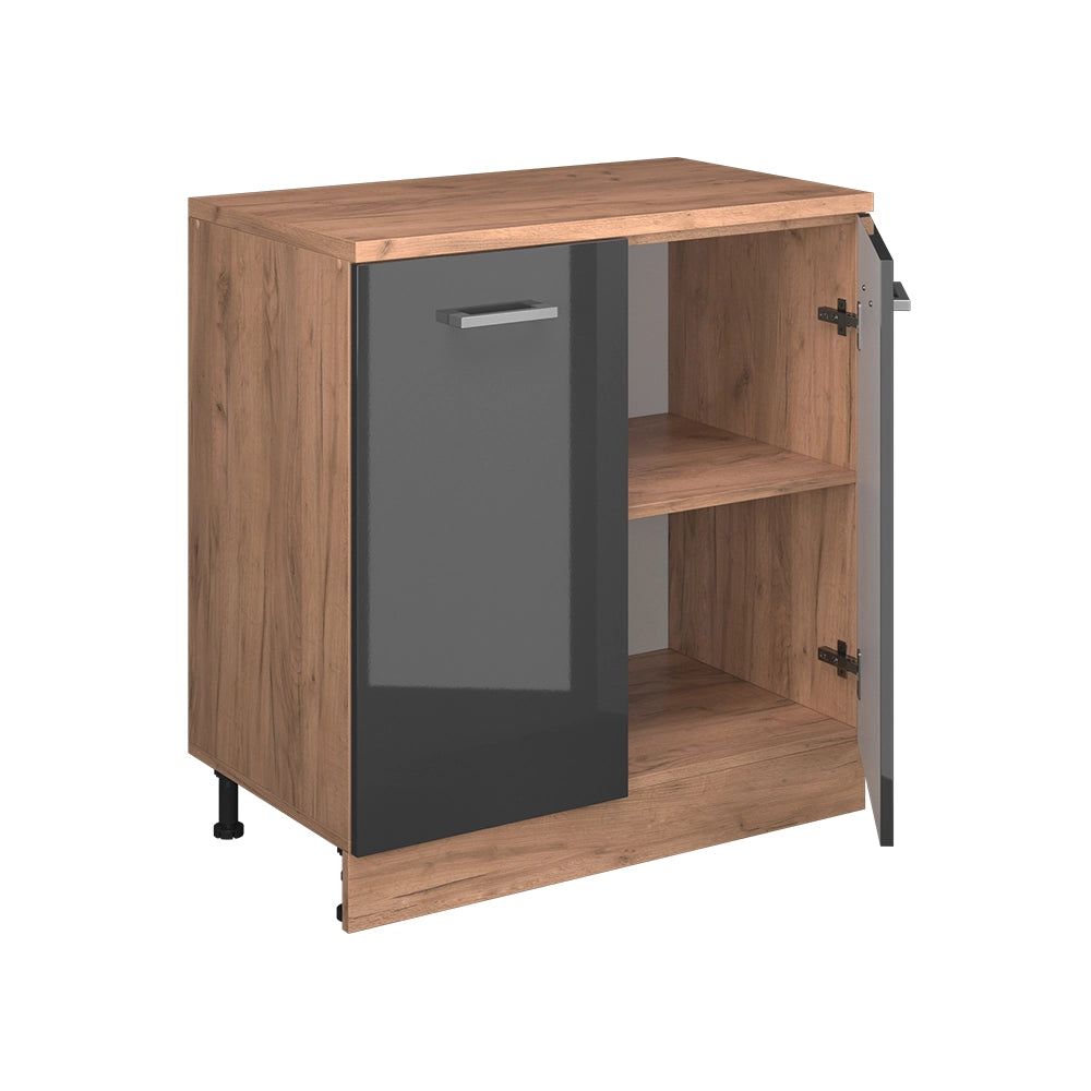 Mobile per mansarda Rion Antracite lucido/Rovere dorato 80 x 83.8 cm senza inclinazione con 2 ante Vicco