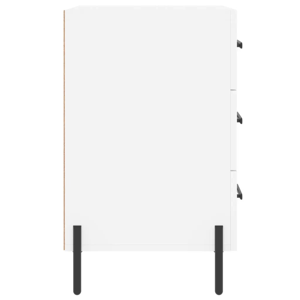 Comodino | Armadio da Notte | Mobiletto da notte Bianco 40x40x66 cm in Legno Multistrato